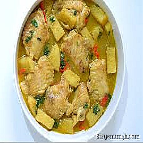 Yam garnishied pepper soup