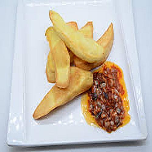 Golden Potatoes and sauce
