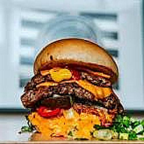 burger + cheese mat double stack