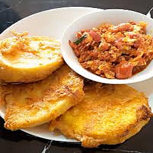Golden Yam with egg sauce
